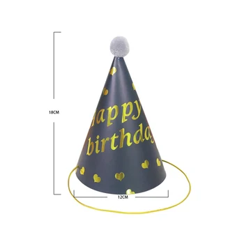 Bronzing Kage Brev Fødselsdag Hat Børns Fødselsdag Part Forsyninger Dekoration Pels Bolden Hat Part Tricorne*