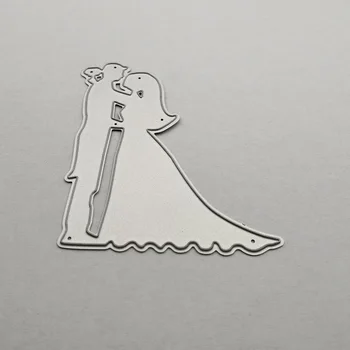 Bruden Og Gommen Kjole Ring, Bryllup spåntagende Dør Stencil til DIY Scrapbooking Prægning Dekoration Kort Håndværk Die Cut