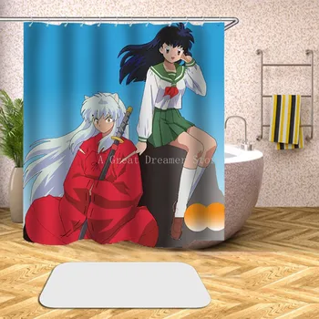 Brugerdefinerede Høj Kvalitet Japansk anime Inuyasha badeforhæng Vandtæt Badeværelse Polyester Stof Badeværelse Gardin