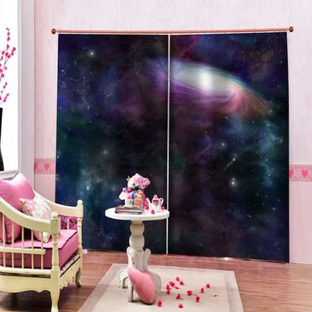 Brugerdefineret mørklægningsgardiner lilla stjernehimmel gardiner 3D Mørklægning Gardiner Til stuen Sengetøj værelses Forhæng Cotinas
