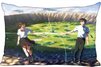 Brugerdefineret Pudebetræk Makoto Shinkai rektangel Lynlås Pude Smide Pude Tilfælde Dække 45x35cm(Én Side) Udskrevne