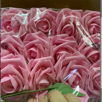 Bryllup Dekorative En Kasse 8cm Kunstige PE Skum Steg Blomster Scrapbooking DIY Blomst Brudens Buket Blomster til Gave Til Kæreste