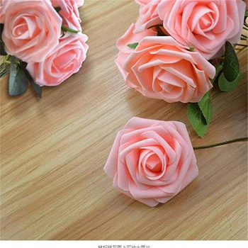 Bryllup Dekorative En Kasse 8cm Kunstige PE Skum Steg Blomster Scrapbooking DIY Blomst Brudens Buket Blomster til Gave Til Kæreste