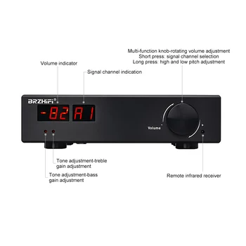 BRZHIFI Professionel 45W Lyd-Forstærker, Bluetooth-Tone Fjernbetjening Power Forstærkere, Stereo HD Audio Amp hjemmebiograf-System