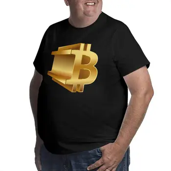 BTC Bitcoin Sort Mænds Oversized T-shirt i Åndbar Bomuld Løs Plus Size T-Shirt til Stor Høj Mand, Kort Ærme Tøj 6XL