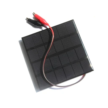 BUHESHUI Monocrystaline 2W 6V Solar Panel Celle Med Klip Solar Oplader Til 3,7 V Batteri Lys System 115*115MM