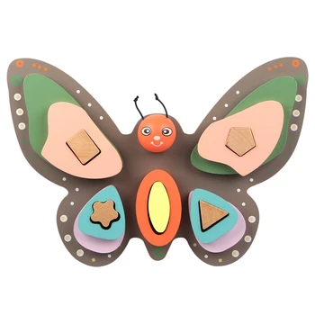 Butterfly Gear-Spil, Træ-Legetøj til Småbørn Pædagogisk Sortering Matchende Spil, Lære Farver og Former