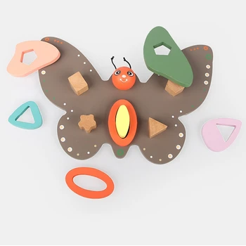 Butterfly Gear-Spil, Træ-Legetøj til Småbørn Pædagogisk Sortering Matchende Spil, Lære Farver og Former