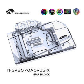 Bykski Vand Blok Brug for GIGABYTE GeForce AORUS RTX3070 /RTX3060Ti MASTER 8G GPU Kort / Fuld Dækning Kobber Radiator - / RGB-Lys