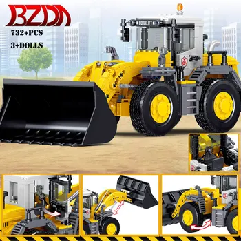 BZDA Engineering Bulldozer Gravemaskine Cement Mixer byggesten Lastbil Konstruktion Køretøj, Bil-Legetøj Til Drenge, Kids Gave
