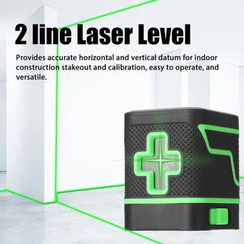 Bærbare 2 Linjer Laser-Niveau 3° Self-leveling Nivellering Af Lodrette, Vandrette Linjer med strygebræt og Wall-monteret Beslag