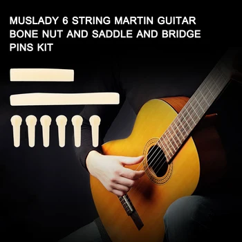 Bærbare 6 String Guitar Bro Pins Sadlen Preslotted Knogle Nødder Plastic Guitar Tilbehør til Akustiske Elektriske Guitar