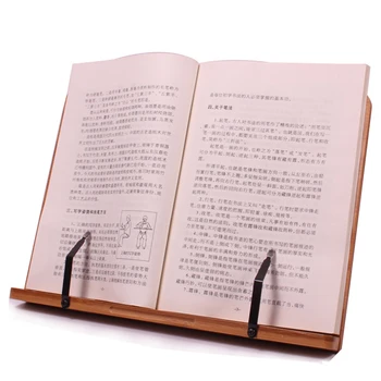 Bærbare Bambus Bog Stå Justerbar Dokument Stå Indehaveren Træ-Bookrest for Bog-Læsning Forsyninger telefonholder
