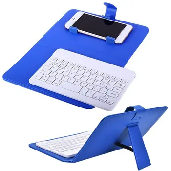 Bærbare Beskyttende PU Læder taske Cover med Bluetooth Wireless Keyboard for iPhone Huawei Xiaomi Samsung Mobiltelefon