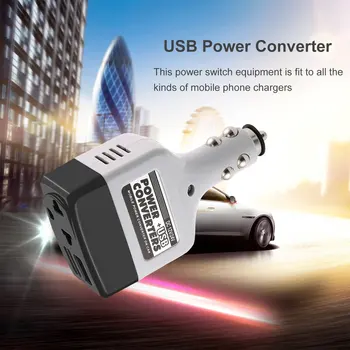 Bærbare Bil Power Inverter Adapter Mobile Auto Power Bil Oplader Converter Med USB-Interface Kortslutning Beskyttelse