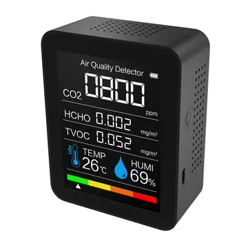 Bærbare CO2-Måleren Digital Temperatur Luftfugtighed Sensor Tester Air Quality Monitor Kuldioxid TVOC Formaldehyd HCHO Detektor