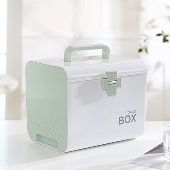 Bærbare First Aid Kit Opbevaringsboks Medicin Box Beholder Nødsituation Kit Multi-Lag Opbevaring Organizer