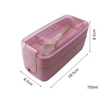 Bærbare Frokost Boks 7500ml 2 Lag Suppe Bento Box Mad Beholder Øko-Venlige Hvede Halm Materiale, Mikrobølgeovn Servis