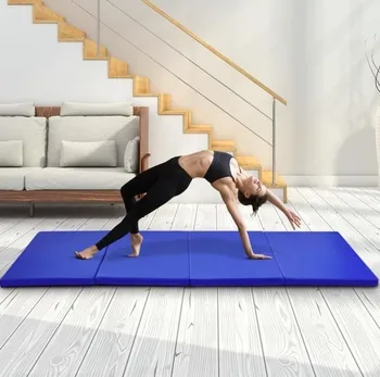 Bærbare Husstand Sammenklappelig Fitness Sports Stretch Mat Blød Pude, Komfortable Og Lys 240*120*5cm yogamåtte