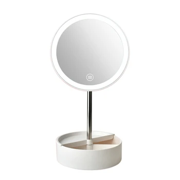 Bærbare LED Makeup Spejl USB-Genoplade Makeup Spejl Opbevaring Base Skønhed Desktop Make Up Spejl