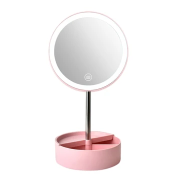 Bærbare LED Makeup Spejl USB-Genoplade Makeup Spejl Opbevaring Base Skønhed Desktop Make Up Spejl
