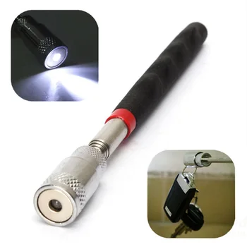 Bærbare Magnetiske Teleskopisk Pen, der kan Forlænges Teleskopisk Fleksibel LED Lommelygte Pick-Up Værktøj Magnet Stang Lys Lommelygte
