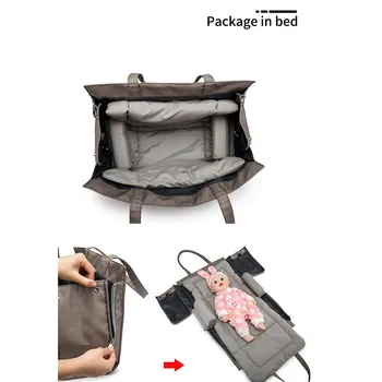 Bærbare Mor Ble Taske Baby Folde Barneseng Seng Krybbe Multifunktionelle Stor kapacitet Vandtæt Ble Taske Rejse Rygsæk