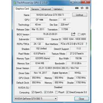 Bærbare NVIDIA GTX 550 Ti Pci-e 2.0 Diskret grafik kort 6 GB DDR5 192 bit HDMI-Kompatibel for Professionel Spiller