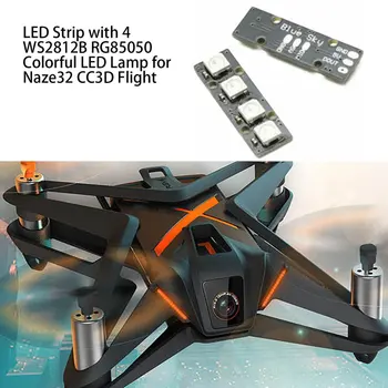 Bærbare Super Mini LED Strip med 4 WS2812B RG85050 Farverig LED-Lampe til Naze32 CC3D Flight Controller RC Drone