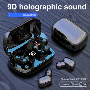 Bærbare Trådløse Mini-I-øret Hovedtelefoner Bluetooth-5.0 Sport Stereo Øretelefoner, Hovedtelefoner Vandtæt Headsets Med Mikrofon