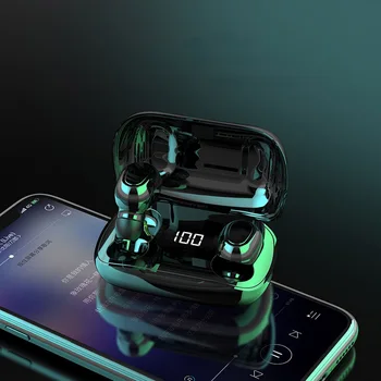Bærbare Trådløse Mini-I-øret Hovedtelefoner Bluetooth-5.0 Sport Stereo Øretelefoner, Hovedtelefoner Vandtæt Headsets Med Mikrofon