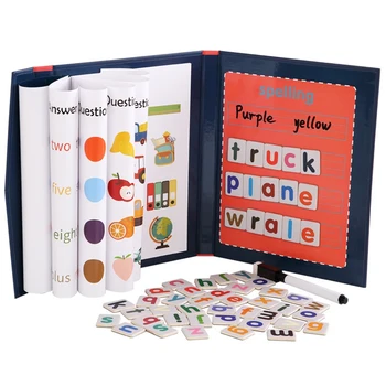 Børn 3D Magnetiske Book Ord, Stave-Spil Bogstaver i det engelske Alfabet Kort, Tidlig Uddannelse læse-og Skrivefærdigheder Legetøj til Baby Børn