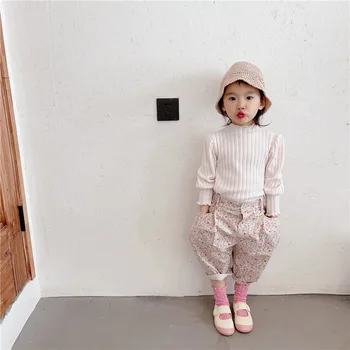 Børn, der er Bukser 2021 Foråret Baby Piger koreanske Ankel-længde Bukser, Casual Løs Blomstret Bukser til Pige Børn Bomuld Harem Bukser