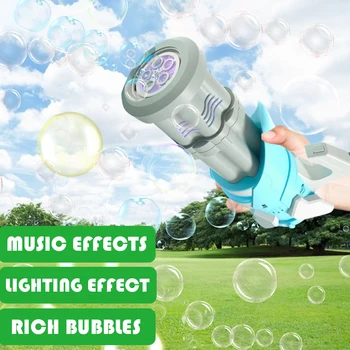 Børn Elektriske Tegnefilm Automatisk Boble Pistol Bubble Maker Maskine med Lys Automatisk Pistol Form Kontinuerlig Strøm Boble Legetøj