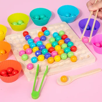 Børn Montessori Rainbow Træ-Legetøj Hånd, Brain Training Klip Perle Puslespil Bord Matematiske Spil Baby Tidlig Pædagogisk Legetøj For Børn