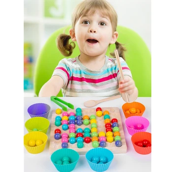 Børn Montessori Rainbow Træ-Legetøj Hånd, Brain Training Klip Perle Puslespil Bord Matematiske Spil Baby Tidlig Pædagogisk Legetøj For Børn