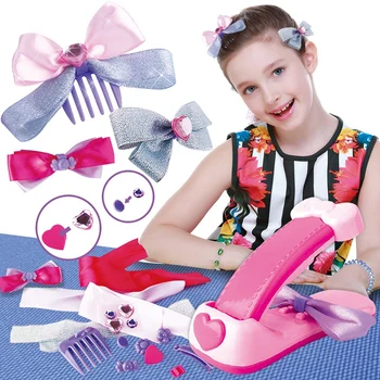 Børn Plast Hovedbeklædning Gør Maskinen Toy DIY Hovedklæde Hårnål Making Machine Girl Flettet Hår Passer Piger Dress Up Toy