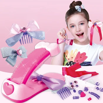 Børn Plast Hovedbeklædning Gør Maskinen Toy DIY Hovedklæde Hårnål Making Machine Girl Flettet Hår Passer Piger Dress Up Toy