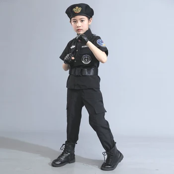 Børn Politi Uniformer Politiets Særlige Cosplay Tøj, Børn, Børnehave, Performance, Kostume Særlige Styrker Camouflage Uniformer