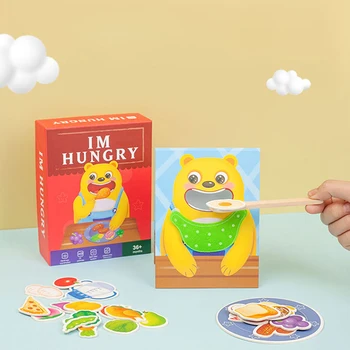 Børn Tabel Kortet brætspil Træ-Papir Tidlig Læring Pædagogisk Legetøj For Børn, Forældre-barn-Interaktivt Legetøj Montessori