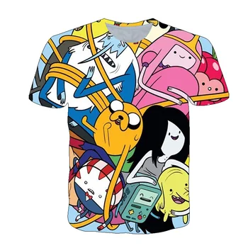 Børn Tøj Eventyr Gang Trykt T-shirt Catoon Boys/Girls Fashion O-Hals kortærmet T-Shirt Harajuku Børn Tshirt Toppe