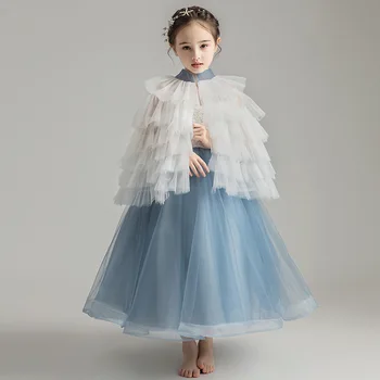 Børns kjole prinsesse kjole pige, bløde garn til klaverspil tøj blomst pige kjole til brudekjoler i 2020 ny kjole til aften