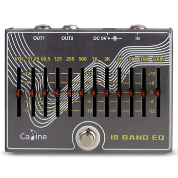 CALINE CP-81 10-Bånds EQ-Guitar-Effekt-Pedal True Bypass Design med Volumen/Gain