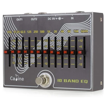 CALINE CP-81 10-Bånds EQ-Guitar-Effekt-Pedal True Bypass Design med Volumen/Gain