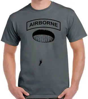 Camiseta de manga corta de algodón con estampado de paracaidismo, playera de moda uformelle de farve negro con estampado de parac