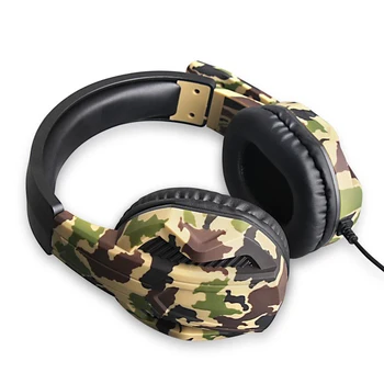 Camo Gaming Headset til PC, PS4, Pro Camouflage Over Øret Gaming Hovedtelefoner, Mikrofon,Støj Annullering af med Stereo-Bas, Surround Sound