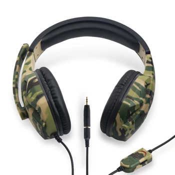 Camo Gaming Headset til PC, PS4, Pro Camouflage Over Øret Gaming Hovedtelefoner, Mikrofon,Støj Annullering af med Stereo-Bas, Surround Sound