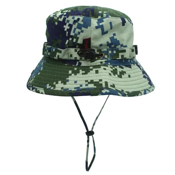 Camouflage bassin hat, bjergigning hat, udendørs camping mand, fiskeren hat, solbeskyttelse bionic jungle hat
