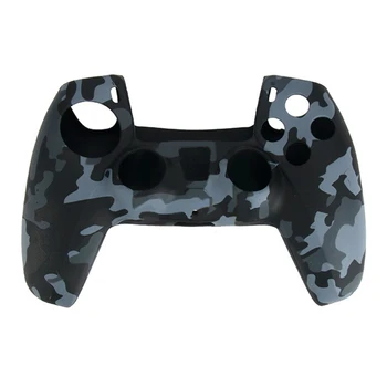 Camouflage Håndtere Ærme Silikone Case Støvtæt Hud Beskyttende Cover til PlayStation Controller PS5