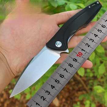 Camping overlevelse folde kniv udendørs kniv D2 stål af høj hårdhed G10 håndtere militære kniv taktiske bærbare kniv